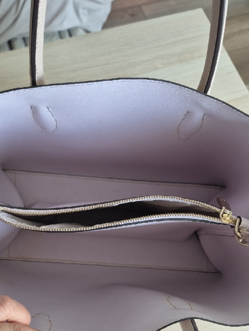 Kate Spade Medium Eva Satchel Pebbled Leather Tote Bag in Light Blush - Picture 4 of 9